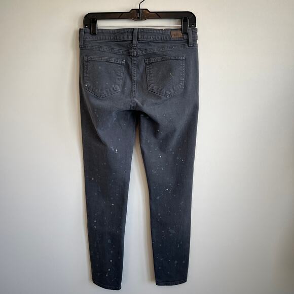 Paige Verdugo Ankle Skinny Paint Splatter Jeans Grey 29 Soft Denim Stretch - Picture 3 of 5